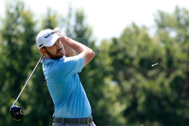 MEMPHIS, TN - AUGUST 13: Patrick Cantlay of the United States hits his tee shot on No. 3 during the first round of the FedEx St. Jude Championship, August 13, 2026, at TPC Southwind in Memphis, Tennessee. (Photo by Matthew Maxey Icon Sportswire) GOLF: AUG 13 PGA, Golf Herren FedEx St. Jude Championship EDITORIAL USE ONLY Icon260813046