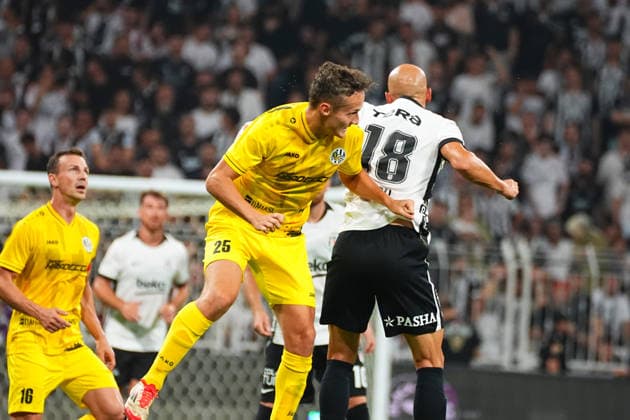 ISTANBUL, TURKEY - AUGUST 13: Vaclav Cerny (18) of Besiktas and Frantisek Cech (25) of Hradec Kralove during the UEFA Europa League 2026 27 third qualifying round second leg match between Besiktas JK and Hradec Kralove at Besiktas Park on August 13, 2026 in Istanbul, Turkey. Istanbul Besiktas Turkey Copyright: xSeskimphotox Besiktas-Hradec-1308 (93)