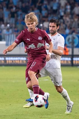 SOCCER - UEFA EL, Pafos vs RBS LIMASSOL,CYPRUS,13.AUG.26 - SOCCER - UEFA Europa League, qualification, Pafos FC vs Red Bull Salzburg. Image shows Frans Kraetzig (RBS).  GEPAxpictures xXenophonxKarakalo