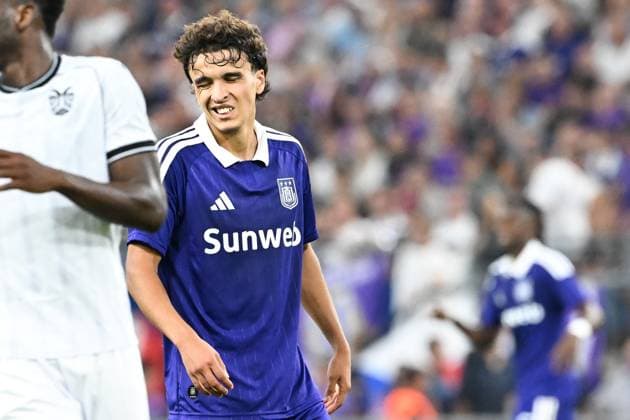 Anderlecht s Ali Maamar looks dejected during a game between Belgian RSC Anderlecht and Greek club PAOK , in Anderlecht, Brussels, Belgium, on Thursday 13 August 2026, a return leg game in the third qualifying round of the UEFA Europa League competition. RSCA won 0-1 the first leg. JILLxDELSAUX  x183318320x