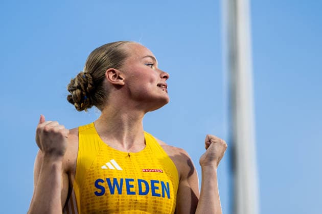 260813 Kajsa Roth of Sweden celebrating during the women™s pole vault final during day 4 of the 2026 European Athletics Championships on August 13, 2026 in Birmingham. Photo: Mathias Bergeld BILDBYRAN kod MB MT1068 friidrott athletics friidrett friidrotts-em em friidretts-em 2026 european athletics championships 4 bbeng jubel *** August 13, 2026: Kajsa Roth of Sweden celebrates during the women’s pole vault final on Day 4 of the 2026 European Athletics Championships in Birmingham. 2026 in Birmingham. Photo by Mathias Bergeld. BILDBYRAN code MB MT1068. track and field, athletics, friidrett, friidrotts EM, 2026 European Athletics Championships, 4, BBENG, celebration  Copyright: MATHIASxBERGELD BB260813MB113