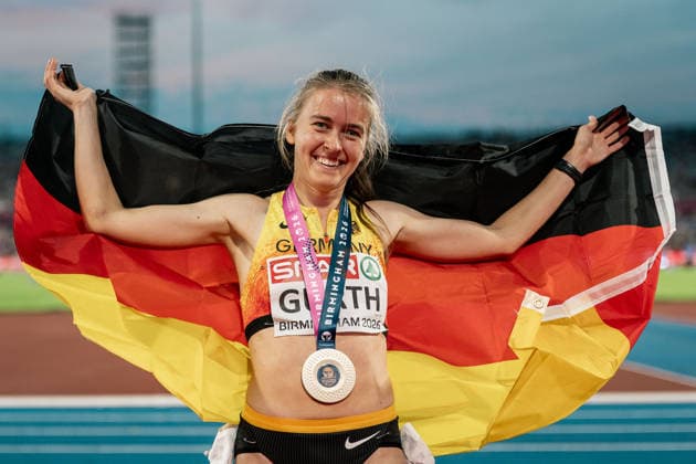 Athletics, European Championships in Birmingham, Women’s 3,000m Steeplechase, Olivia Gürth wins bronze