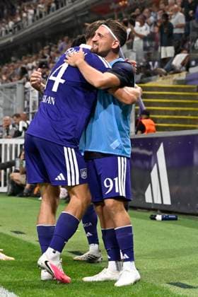 RSC Anderlecht v PAOK - UEFA Europa League ANDERLECHT, BELGIUM - AUGUST 13 : Sikan Danylo forward of RSC Anderlecht celebrates scoring a goal during the UEFA Europa League 2026 27 third qualifying round between RSC Anderlecht and PAOK on August 13, 2026 in Anderlecht, Belgium, 13 08 2026 Anderlecht Belgium  Copyright: xDhax