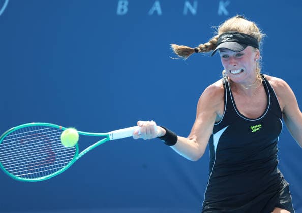 August 13, 2026, Mason, Ohio, USA: MAGDALENA FRECH of Poland during the match against A. Ruzic of Croatia in the first round of tennis tournament WTA, Tennis Damen 1000 Cincinnati Open in Mason, USA. Frech won 6:2, 7:5. Tennis: Cincinnati Open - Magdalena Frech 6:2, 7:5  - ZUMAc278 20260813_zsp_c278_002 Copyright: xMarcinxCholewinskix