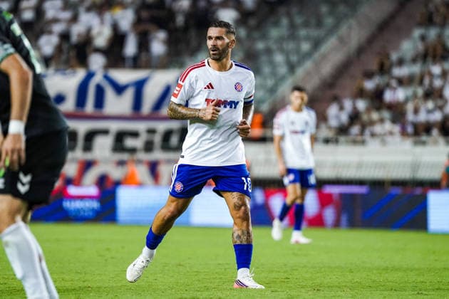 Fussball: Kroatien: UEFA Conference League Qualifikation 2026 2027 - 3. Runde, 13.08.2026 - HNK Hajduk Split (Kroatien) vs. FK Zalgiris Vilnius (Litauen) - Stadion Poljud (Split, Kroatien); Marko Livaja (Hajduk Split) *** Soccer Croatia UEFA Conference League Qualifiers 2026–2027, Round 3, August 13, 2026: HNK Hajduk Split (Croatia) vs. FK Žalgiris Vilnius (Lithuania) at Poljud Stadium, Split, Croatia; Marko Livaja, Hajduk Split Copyright: xLUKAxKOLANOVICx