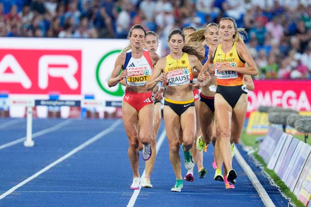 BIRMINGHAM, GREAT BRITAIN - AUGUST 13, 2026 : European Champion 3000m steeplechase: Gesa Felicitas KRAUSE (GER Germany) and Lea MEYER (GER Germany) during the European Athletics Championships at Alexander Stadium on August 13, 2026 in Birmingham, Great Britain. Great Britain Copyright: xLeahxKohringx