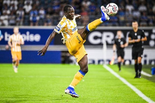 IFK Goteborg s Saidou Alioum pictured in action during a game between Belgian KAA Gent and Swedish IFK Goteborg , in Gent, Belgium, on Thursday 13 August 2026, a return leg game in the third qualifying round of the UEFA Conference League competition. Gent won 0-1 the first leg. TOM GOYVAERTS TomxGoyvaerts  x183322101x