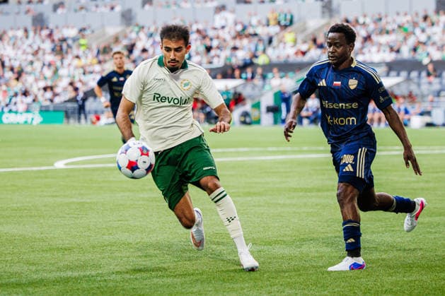 260813 Montader Madjed of Hammarby and Erick Ouma of Rakow during the UEFA Conference League qualifying football match between Hammarby and Rakow on August 13, 2026 in Stockholm. Photo: Kenta Jönsson BILDBYRAN COP 210 KJ0361 fotboll football soccer fotball uefa conference league conference league hammarby rakow bbeng *** August 13, 2026: Montader Madjed of Hammarby and Erick Ouma of Rakow during the UEFA Conference League qualifying soccer match between Hammarby and Rakow on August 13, 2026 in Stockholm. Photo by Kenta Jönsson, BILDBYRAN COP 210 KJ0361 soccer football fotball UEFA Conference League Conference League Hammarby Rakow bbeng  Copyright: KENTAxJÖNSSON BB260813KJ107