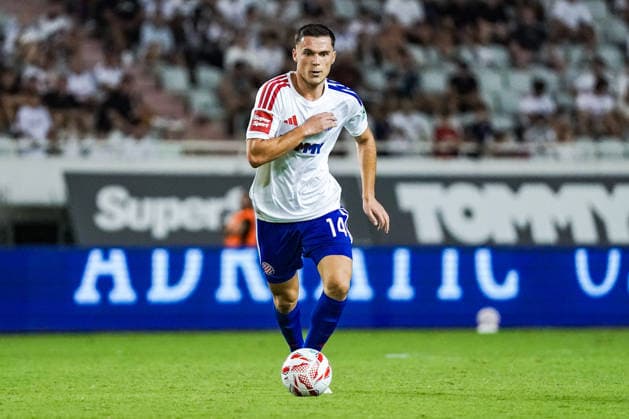 Fussball: Kroatien: UEFA Conference League Qualifikation 2026 2027 - 3. Runde, 13.08.2026 - HNK Hajduk Split (Kroatien) vs. FK Zalgiris Vilnius (Litauen) - Stadion Poljud (Split, Kroatien); Ron Raci (Hajduk Split) *** Soccer Croatia UEFA Conference League Qualifiers 2026–2027, Round 3, August 13, 2026: HNK Hajduk Split (Croatia) vs. FK Žalgiris Vilnius (Lithuania) at Poljud Stadium, Split, Croatia; Ron Raci, Hajduk Split Copyright: xLUKAxKOLANOVICx
