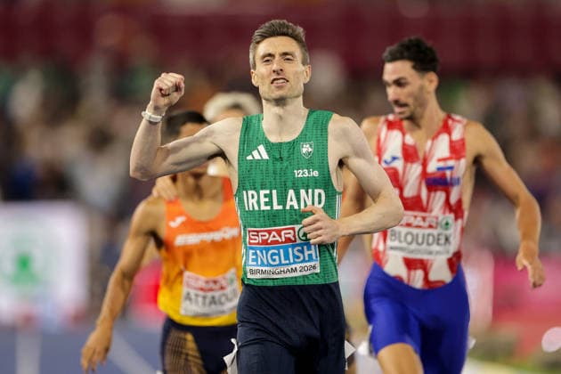 2026 European Athletics Championships, Alexander Stadium, Birmingham, England 13 8 2026 Men™s 800m Final Ireland™s Mark English celebrates after winning gold Mark English celebrates after winning gold 13 8 2026  Copyright: xx 0U6A1965