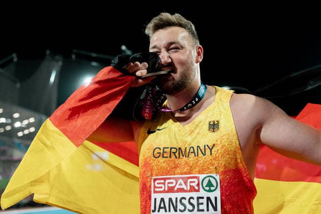 Athletics, European Championships in Birmingham, Men, Discus, Henrik Janssen wins bronze