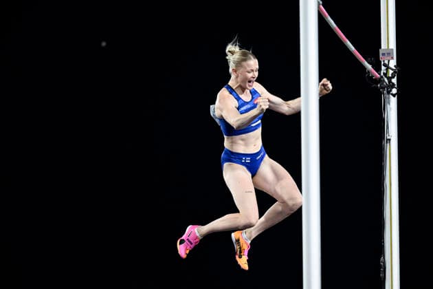 LKS 20260813 Wilma Heltelä of Finland celebrates after clearing 4,75m during women s pole vault final at the European Athletics Championships 2026 in Birmingham, on August 13, 2026. - ANTTI AIMO-KOIVISTO Birmingham United Kingdom 0GT53KWL1Wg  Copyright: xAnttixAimo-Koivistox 0GT53KWL1Wg