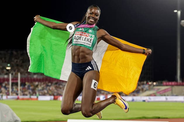 2026 European Athletics Championships, Alexander Stadium, Birmingham, England 13 8 2026 Women™s 200m Final Ireland™s Rhasidat Adeleke celebrates after winning silver Rhasidat Adeleke celebrates after winning silver 13 8 2026  Copyright: xx 0S9A3163a