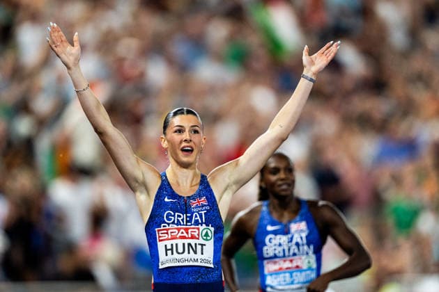 260813 Amy Hunt of Great Britain celebrates after women™s 200 meter final during day 4 of the 2026 European Athletics Championships on August 13, 2026 in Birmingham. Photo: Mathias Bergeld BILDBYRAN kod MB MT1068 friidrott athletics friidrett friidrotts-em em friidretts-em 2026 european athletics championships 4 bbeng *** August 13, 2026: Amy Hunt of Great Britain celebrates after the women’s 200-meter final on Day 4 of the 2026 European Athletics Championships in Birmingham. 2026 in Birmingham. Photo by Mathias Bergeld. BILDBYRAN code MB MT1068. track and field, athletics, friidrett, friidrotts EM, 2026 European Athletics Championships, 4 BBENG  Copyright: MATHIASxBERGELD BB260813MB171