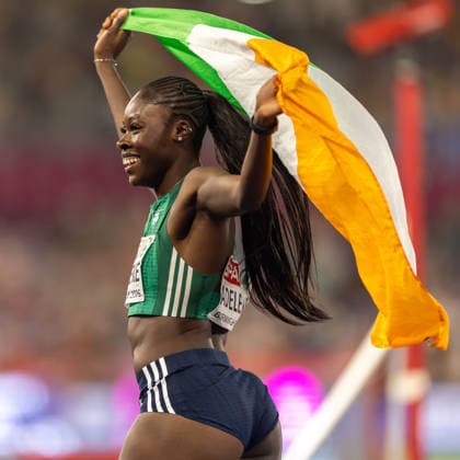 2026 European Athletics Championships, Alexander Stadium, Birmingham, England 13 8 2026 Women™s 200m Final Ireland™s Rhasidat Adeleke celebrates after winning silver Rhasidat Adeleke celebrates after winning silver 13 8 2026  Copyright: xx 0U6A2262_1
