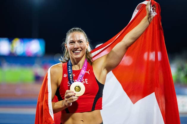 BIRMINGHAM, UNITED KINGDOM - AUGUST 13: Angelica Moser of Switzerland wins the Gold Medal in the Women s Pole Vault during the European Athletics Championships at Alexander Stadium on August 13, 2026 in Birmingham, United Kingdom. England United Kingdom Copyright: xBEAUTIFULxSPORTS TobiasxLacknerx