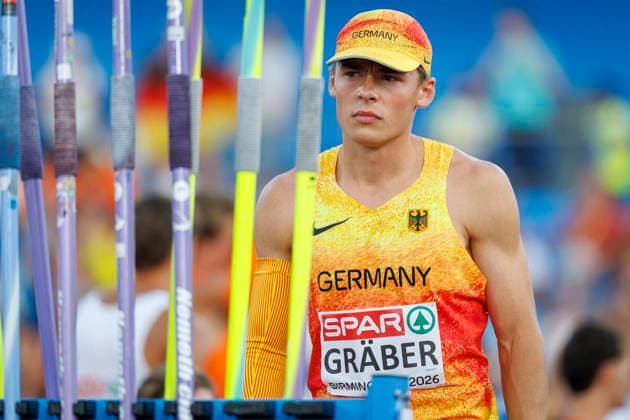 BIRMINGHAM, GREAT BRITAIN - AUGUST 13, 2026: Amadeus GRÄBER (GER Germany) competing in the javelin throw of the decathlon during the European Athletics Championships at Alexander Stadium on August 13, 2026 in Birmingham, Great Britain. Great Britain Copyright: xAxelxKohringx