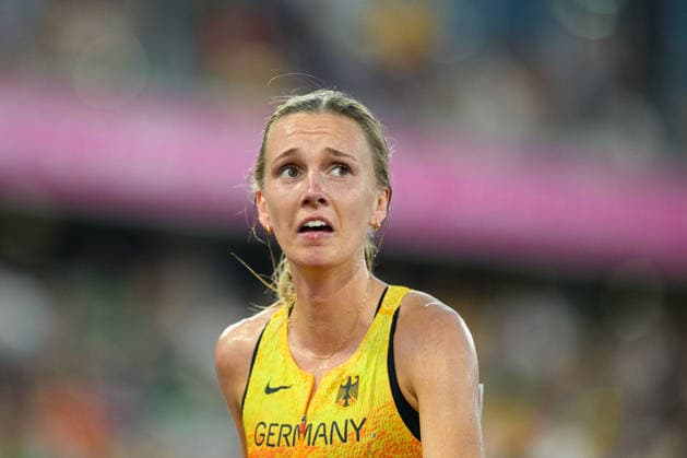 BIRMINGHAM, GREAT BRITAIN - August 13: Lea Meyer (Germany) dejected look after she finished only fourth in the 3000 metres steeplechase final during the European Athletics Championships 2026 at Alexander Stadium in Birmingham, Great Britain (Photo by Sven Beyrich Sports Press Photo)  Copyright: xSvenxBeyrich SportsxPressxPhotox Sportspressphoto_SPR205723