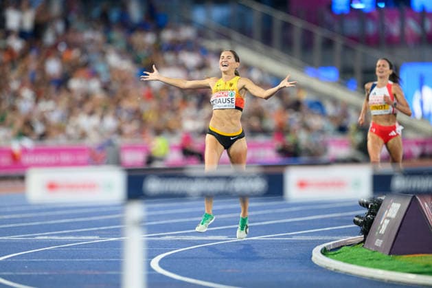 BIRMINGHAM, GREAT BRITAIN - August 13: Gesa Felicitas Krause (Germany) winning the 3000 metres steeplechase final during the European Athletics Championships 2026 at Alexander Stadium in Birmingham, Great Britain (Photo by Sven Beyrich Sports Press Photo)  Copyright: xSvenxBeyrich SportsxPressxPhotox Sportspressphoto_SPR205724