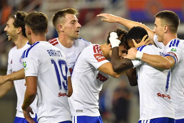 Croatia, Split, 130826. Poljud Stadium. Second match of the 3rd qualifying round of the Conference Ligue, Hajduk - Zalgiris. In the photo: Hajduk players. Photo: Josko Ponos CROPIX Split CROATIA Copyright: xxJoskoxPonosx hajduk_zalgiris120-130826