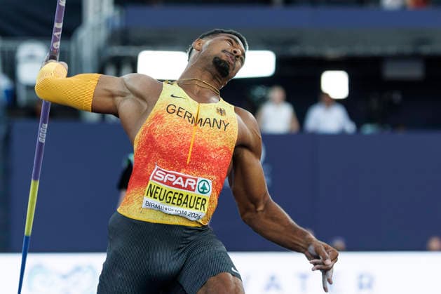 BIRMINGHAM, GREAT BRITAIN - AUGUST 13, 2026: Leo NEUGEBAUER (GER Germany) competing in the javelin throw of the decathlon during European Athletics Championships at Alexander Stadium on August 13, 2026 in Birmingham, Great Britain. Great Britain Copyright: xAxelxKohringx