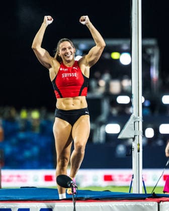 European Athletics Championships; Birmingham, 13.08.2026 BIRMINGHAM, UNITED KINGDOM - AUGUST 13: Angelica Moser (Switzerland) celebrates after winning the pole vault final at the European Athletics Championships; Birmingham on August 13, 2026 in Birmingham, United Kingdom. *** European Athletics Championships, Birmingham, August 13, 2026 BIRMINGHAM, UNITED KINGDOM AUGUST 13 Angelica Moser of Switzerland celebrates after winning the pole vault final at the European Athletics Championships in Birmingham on August 13, 2026, in Birmingham, United Kingdom Copyright: xBEAUTIFULxSPORTS UlfxSchillerx