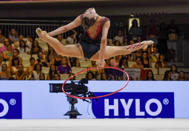 August 13, 2026, Frankfurt, Hesse, Germany: Lithuanian gymnast NIJOLE MICKUTE competes in the 42nd Rhythmic gymnastics, Rhythmische Sportgymnastik, RSG World Championships qualifiers in the Festhalle in Frankfurt, Hesse, Germany on Thursday, August 13, 2026. 2026 Rhythmic Gymnastics World Championships Qualifying  - ZUMAd168 20260813_zsp_d168_124 Copyright: xKaixDambachx