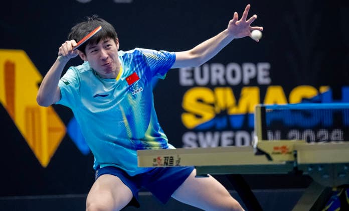 MALMÖ 2026-08-13 Wen Ruibo of China against Sweden s Elias Ranefur in the second round of the men s singles at the Europe Smash Sweden 2026 Table tennis, Tischtennis tournament at Baltiska Hallen in Malmö, Sweden, on August 13, 2026. MALMÖ SWEDEN x50090x *** MALMÖ, August 13, 2026 — Wen Ruibo of China faced Sweden’s Elias Ranefur in the second round of the men’s singles at the Europe Smash Sweden 2026 table tennis tournament at Baltiska Hallen in Malmö, Sweden, on August 13, 2026 MALMÖ SWEDEN x50090x  Copyright: xJohanxNilssonx xTTx EUROPE SMASH SWEDEN 2026