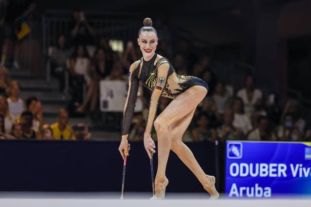 Rhythmic gymnastics, Rhythmische Sportgymnastik, RSG FIG World Championships 2026 Frankfurt in Frankfurt am Main, Germany - 13 08 2026 Darja Varfolomeev (GER) seen during Rhythmic Gymnastics FIG World Championships 2026 Frankfurt Frankfurt am Main Germany Copyright: xFabrizioxCarabellix xSOPAxImagesx Fabrizio-Carabelli-1442114