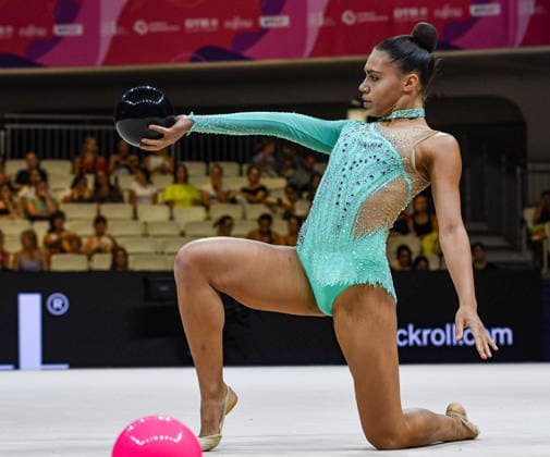 August 13, 2026, Frankfurt, Hesse, Germany: Moldovan gymnast SOFIA BULAT competes in the 42nd Rhythmic gymnastics, Rhythmische Sportgymnastik, RSG World Championships qualifiers in the Festhalle in Frankfurt, Hesse, Germany on Thursday, August 13, 2026. 2026 Rhythmic Gymnastics World Championships Qualifying  - ZUMAd168 20260813_zsp_d168_264 Copyright: xKaixDambachx