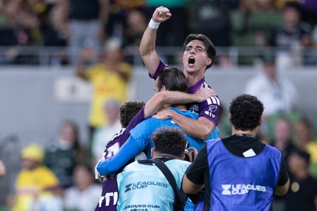 Players of Austin celebrate at the end a Leagues Cup match between America and Austin FC at the Q2 stadium in Austin, United States, 13 August 2026. Leagues Cup - America vs Austin FC !ACHTUNG: NUR REDAKTIONELLE NUTZUNG!  Copyright: xCarlosxRamírezx AMDEP896 0864048834st
