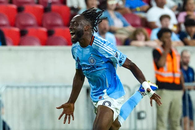 Bénie Traoré of NYC celebrates a goal in a Leagues Cup match between NYC FC and Necaxa at Red Bull Arena in New Jersey, United States, 13 August 2026. Leagues Cup: NYC FC - Necaxa !ACHTUNG: NUR REDAKTIONELLE NUTZUNG!  Copyright: xÁngelxColmenaresx AMDEP793 0864034542st