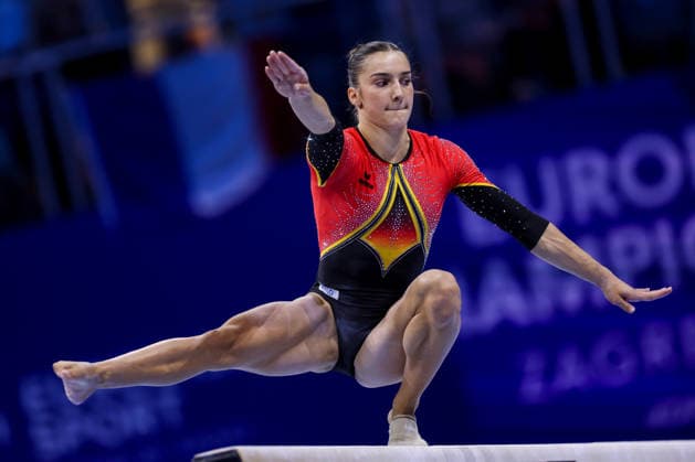 2026 Artistic Gymnastics European Championships - Day 1 Helen Kevric of Germany competes on the balance beam during day one of the 2026 Artistic Gymnastics European Championships at Arena Zagreb on August 13, 2026 in Zagreb, Crotia.  IgorxKralj PIXSELL