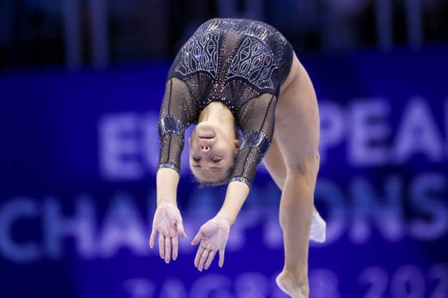 2026 Artistic Gymnastics European Championships - Day 1 Christina Zwicker of Croatia competes on the balance beam during day one of the 2026 Artistic Gymnastics European Championships at Arena Zagreb on August 13, 2026 in Zagreb, Crotia.  IgorxKralj PIXSELL