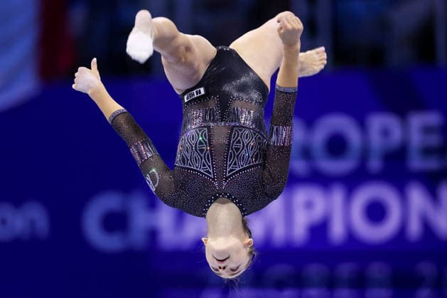 2026 Artistic Gymnastics European Championships - Day 1 Christina Zwicker of Croatia competes on the balance beam during day one of the 2026 Artistic Gymnastics European Championships at Arena Zagreb on August 13, 2026 in Zagreb, Crotia.  IgorxKralj PIXSELL