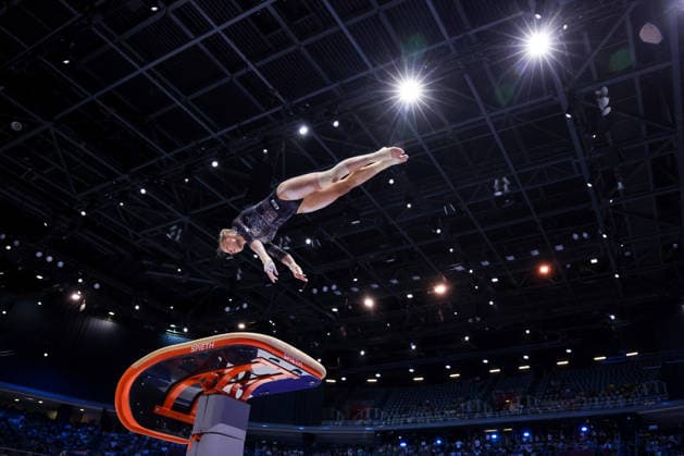 2026 Artistic Gymnastics European Championships - Day 1 Mila Prpic of Croatia competes on the vault during day one of the 2026 Artistic Gymnastics European Championships at Arena Zagreb on August 13, 2026 in Zagreb, Crotia.  IgorxKralj PIXSELL