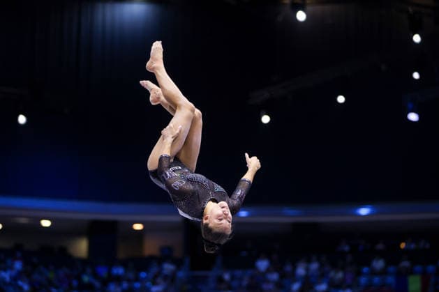 2026 Artistic Gymnastics European Championships - Day 1 Christina Zwicker of Croatia competes on the vault during day one of the 2026 Artistic Gymnastics European Championships at Arena Zagreb on August 13, 2026 in Zagreb, Crotia.  IgorxKralj PIXSELL