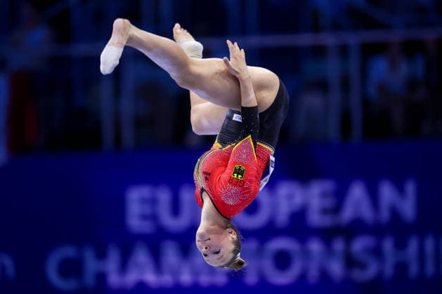2026 Artistic Gymnastics European Championships - Day 1 Silja Stohr of Germany competes on the balance beam during day one of the 2026 Artistic Gymnastics European Championships at Arena Zagreb on August 13, 2026 in Zagreb, Crotia.  IgorxKralj PIXSELL