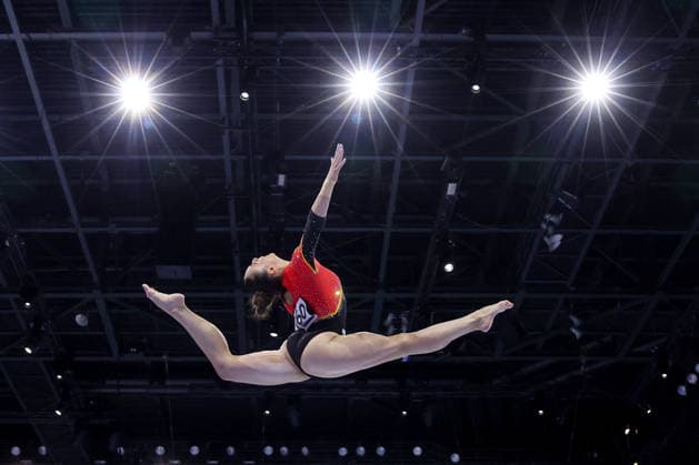 2026 Artistic Gymnastics European Championships - Day 1 Pauline Schafer-Betz of Germany competes on the balance beam during day one of the 2026 Artistic Gymnastics European Championships at Arena Zagreb on August 13, 2026 in Zagreb, Crotia.  IgorxKralj PIXSELL