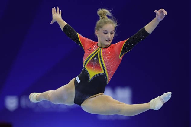 Jade Vansteenkiste, BEL, during qualification at 2026 Europeans in Zagreb; 13 08 2026; *** Jade Vansteenkiste, BEL, during the qualifying round at the 2026 European Championships in Zagreb on August 13, 2026 