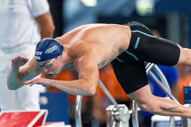 SWIMMING - EAC 2026 PARIS,FRANCE,14.AUG.26 - SWIMMING - European Aquatics Championships Paris 2026, 50m breaststroke, men. Image shows Jan Niedermayer (AUT).  GEPAxpictures xPhilippxBrem