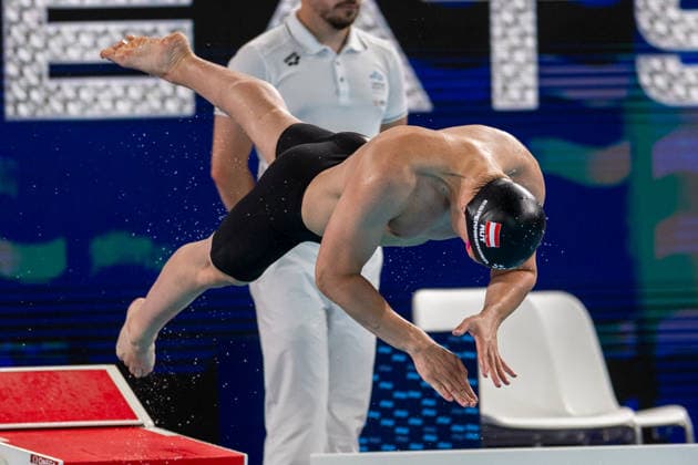 SWIMMING - EAC 2026 PARIS,FRANCE,14.AUG.26 - SWIMMING - European Aquatics Championships Paris 2026, 200m butterfly, men. Image shows Martin Espernberger (AUT).  GEPAxpictures xPhilippxBrem
