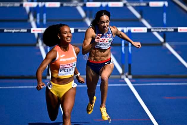 European Athletics Championships Birmingham 2026 - day 5 BIRMINGHAM, ENGLAND - AUGUST 14 : Johnson-Thompson Katarina (GBR) in action during the 100M Hurdles Heptathlon Women Heat 1 on day 5 of the Birmingham 2026 European Athletics Championships on August 14, 2026 in Birmingham, England, 14 08 2026 Birmingham ENGLAND  Copyright: xTomasxSiskx