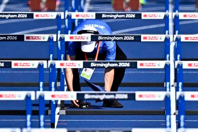 European Athletics Championships Birmingham 2026 - day 5 BIRMINGHAM, ENGLAND - AUGUST 14 : illustration picture crash of a drone during the 100M Hurdles Heptathlon Women on day 5 of the Birmingham 2026 European Athletics Championships on August 14, 2026 in Birmingham, England, 14 08 2026 Birmingham ENGLAND  Copyright: xTomasxSiskx