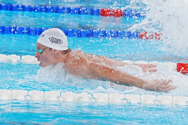 August 14, 2026, Paris, Bretagne, FRANCE: Marchand Leon of France During Heats 200 M Butterfly Men at the European Swimming Championships at the Greater Paris Metropolis Olympic Aquatics Centre in Paris (France) on August 14, 2026.Credit . 14 Aout European Aquatics Championships Paris 2026  - ZUMAl193 20260814_zsp_l193_061 Copyright: xLaurentxLairysx