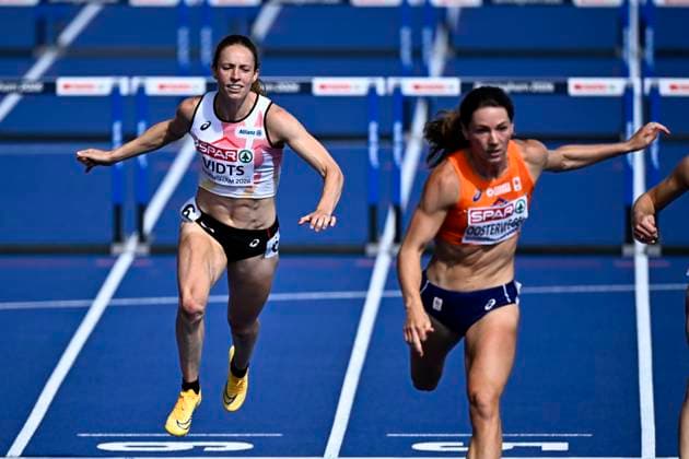 European Athletics Championships Birmingham 2026 - day 5 BIRMINGHAM, ENGLAND - AUGUST 14 : Vidts Noor (BEL), Oosterwegel Emma (NED) in action during the 100M Hurdles Heptathlon Women Heat 3 on day 5 of the Birmingham 2026 European Athletics Championships on August 14, 2026 in Birmingham, England, 14 08 2026 Birmingham ENGLAND  Copyright: xTomasxSiskx