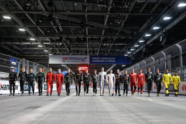 Sport Bilder des Tages 2026 FORMULA E LONDON ePRIX Formula E Drivers, class of 2025-26, during the London ePrix, 16th and 17th round of the 2025-26 ABB FIA Formula E World Championship, WM, Weltmeisterschaft on the ExCel London Circuit from August 14 to 16, 2026 in London, United Kingdom - LondonUnited Kingdom  Copyright: xPauloxMariax