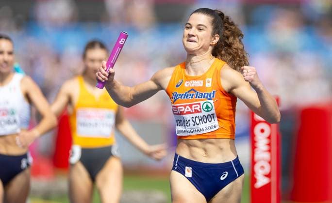 BIRMINGHAM - Myrte van der Schoot in action during the women s 4x400 relay qualification on the fifth day of the European Athletics Championships. IRIS VAN DEN BROEK ANP xVIxANPxSportx xxANPxIVx 565451140 originalFilename: 565451140.jpg