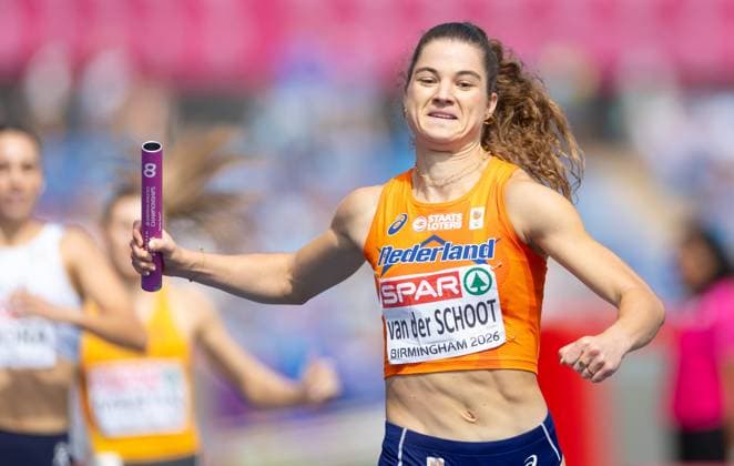 BIRMINGHAM - Myrte van der Schoot in action during the women s 4x400 relay qualification on the fifth day of the European Athletics Championships. IRIS VAN DEN BROEK ANP xVIxANPxSportx xxANPxIVx 565451167 originalFilename: 565451167.jpg