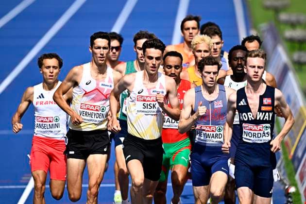 European Athletics Championships Birmingham 2026 - day 5 BIRMINGHAM, ENGLAND - AUGUST 14 : Verheyden Ruben (BEL), Sisk Pieter (BEL) in action during the 1500m Men Round 1 Heat 1 on day 5 of the Birmingham 2026 European Athletics Championships on August 14, 2026 in Birmingham, England, 14 08 2026 Birmingham ENGLAND  Copyright: xTomasxSiskx